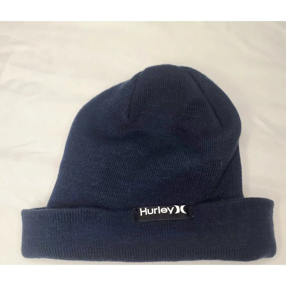Hurley Youth Icon Staples Knit Beanie in Obsidian Navy Blue